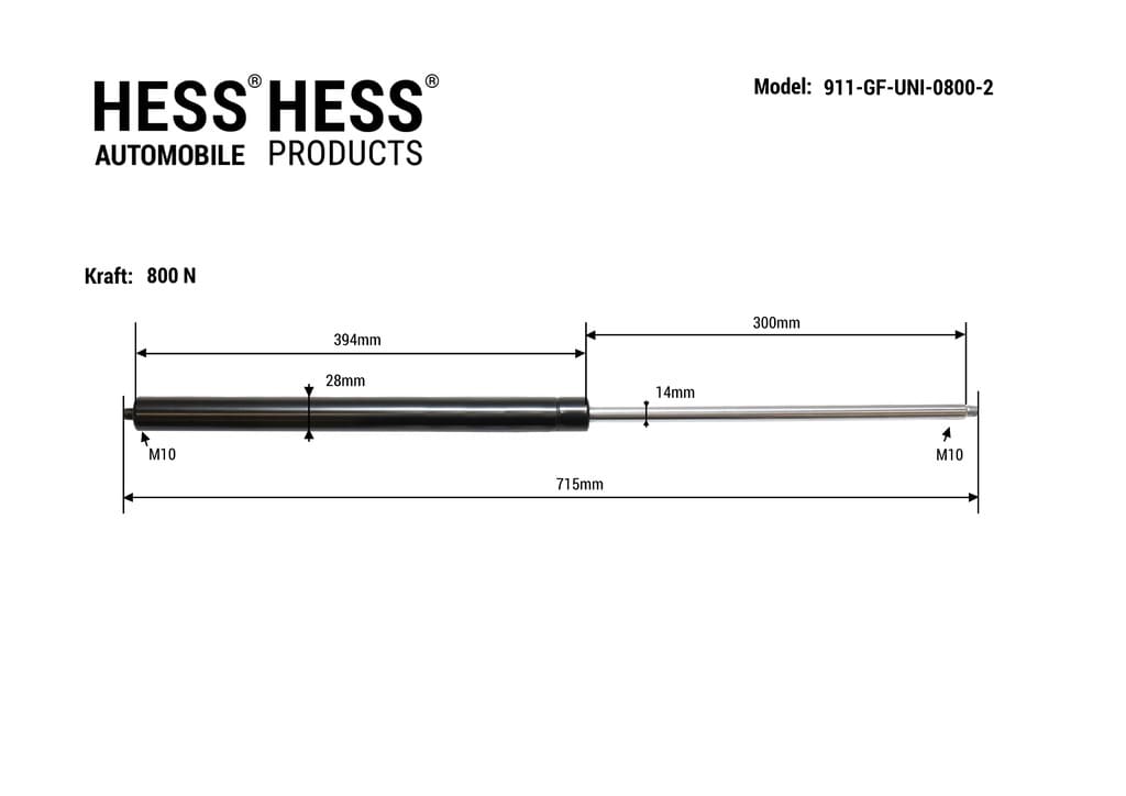Universelle Gasdruckfeder - 0800-2