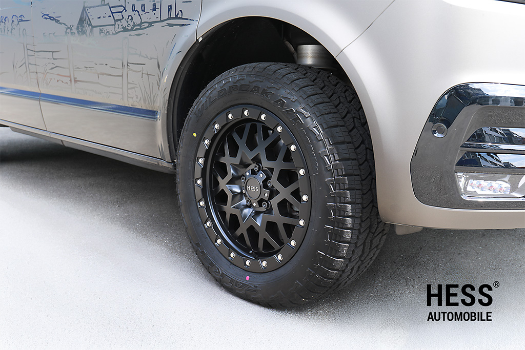HESS H60, 18 Zoll, Savage Cross X1 Black, Alufelge für VW T5/T6/T6.1/T7, Amarok -2020, Crafter II/MAN TGE