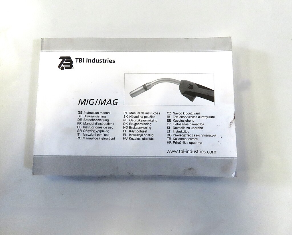 MIG/MAG-Schweißbrenner mit Anleitung