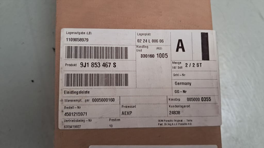 Original Porsche Einstiegsleiste rechts/links für Porsche Taycan Turbo