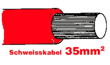 Anlasserkabel hochflexibel 35mm rot