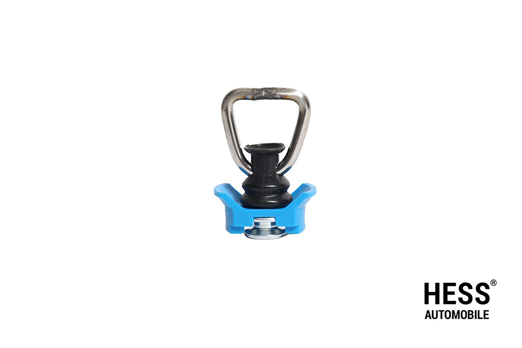 Airline Fitting aus Kunststoff mit Metallring, hellblau