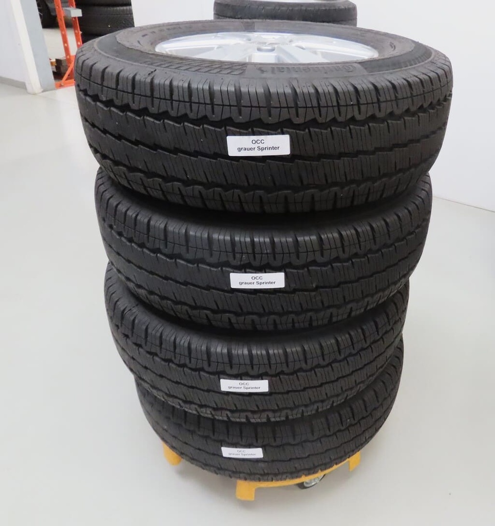 Radsatz Continental VanContact A/S 225/75 R16C für MB Sprinter grau-Occasion